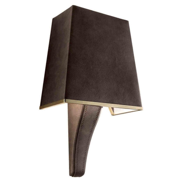 Darshan A2 G Wall Sconce by Masiero, Color: Burnished Brass + Leather 1-Masiero, Burnished Brass + Leather 5-Masiero, Shiny Chrome + Leather 4-Masiero, ,  | Casa Di Luce Lighting