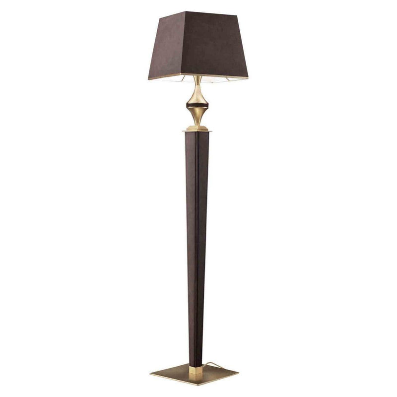 Darshan STL1 Floor Lamp by Masiero, Color: Burnished Brass + Leather 1-Masiero, Burnished Brass + Leather 5-Masiero, Shiny Chrome + Leather 4-Masiero, ,  | Casa Di Luce Lighting