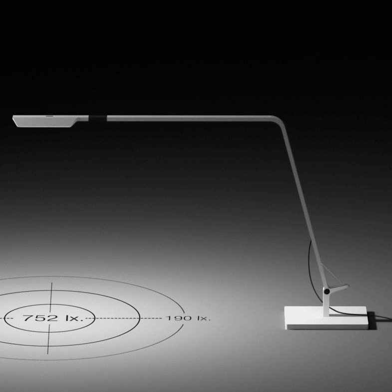 Flex LED Task Lamp by Vibia by Vibia, Base Option: With Base, Without Base, Finish: Matte Grey Lacquer, Matte White Lacquer,  | Casa Di Luce Lighting