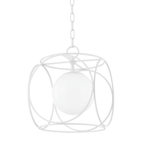 Claire Pendant Light By Mitzi - Textured White