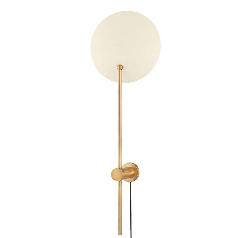 Leif Plug-In Sconce By Troy Lighting, Finish: Patina Brass / Soft Sand