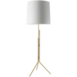 Ellis Floor Lamp by CVL, Shade: Drop Paper 100-CVL, Finish: Satin/Polished Nickel-CVL,  | Casa Di Luce Lighting