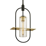 Dark Bronze and Brushed Brass Smyth Outdoor Pendant by Troy Lighting