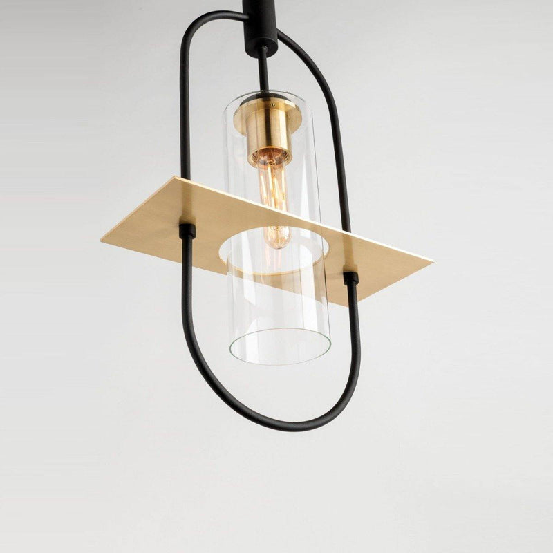 Dark Bronze and Brushed Brass Smyth Outdoor Pendant by Troy Lighting