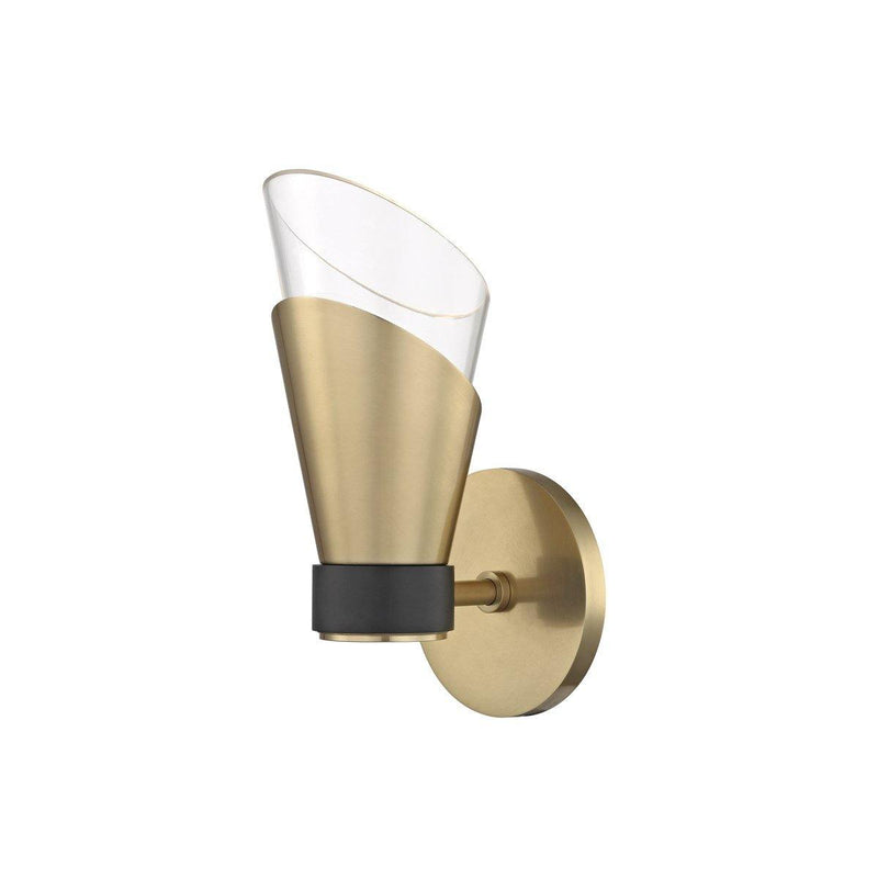 Angie Wall Sconce by Mitzi, Finish: Aged Brass/Black-Mitzi, Number of Lights: 1,  | Casa Di Luce Lighting