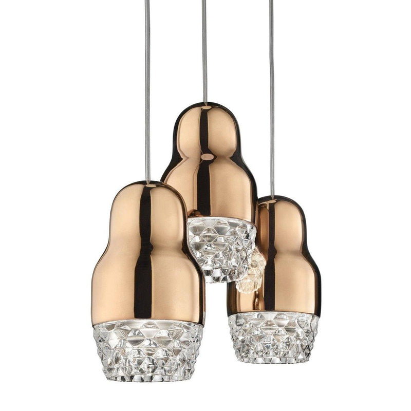 Fedora Pendant by AXO Light, Color: Rose Gold-Cangini & Tucci, Number of Lights: 3,  | Casa Di Luce Lighting
