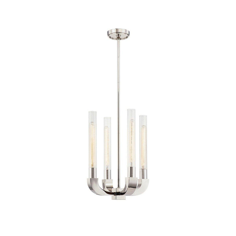 Flute Chandelier by Alora, Finish: Nickel Polished, Number of Lights: 4,  | Casa Di Luce Lighting