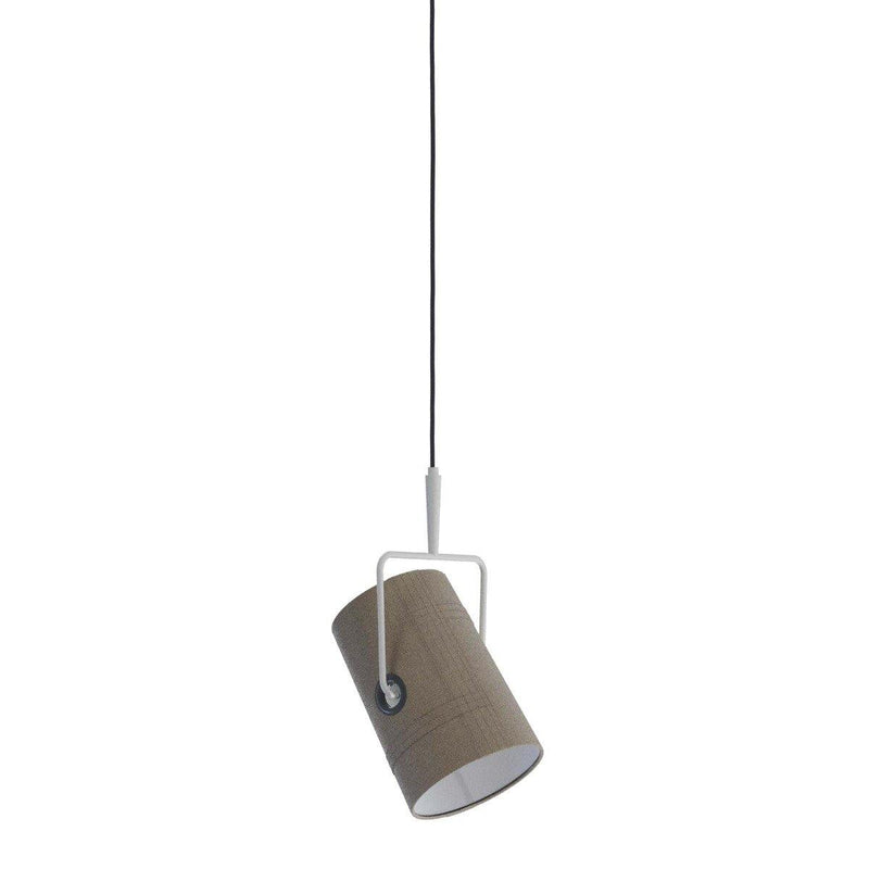 Fork Small Suspension by Diesel Living with Lodes, Color: Grey, Finish: Ivory, Canopy Color: Matt Black | Casa Di Luce Lighting
