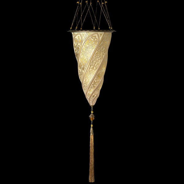 Glass Cesendello Pendant by Fortuny by Venetia Studium, Color: Gold Classic-Fortuny, Silver Classic-Fortuny, White Classic-Fortuny, Gold Mosaic-Fortuny, Red Mosaic-Fortuny, ,  | Casa Di Luce Lighting