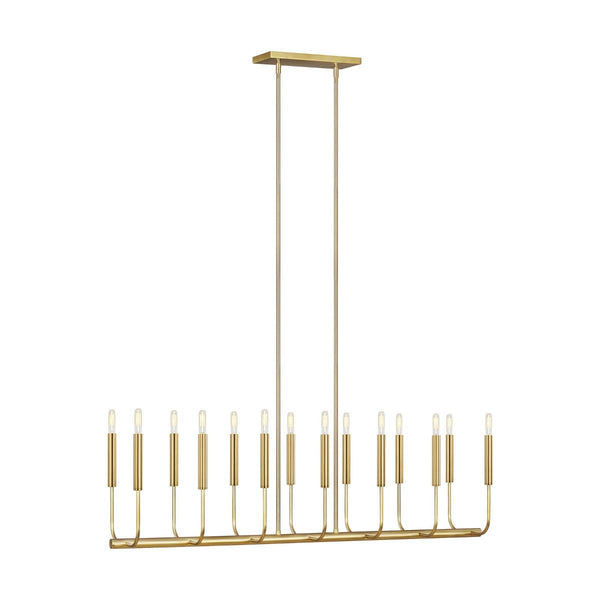 Brianna Linear Chandelier by ED by Ellen DeGeneres, Finish: Nickel Polished, Burnished Brass, ,  | Casa Di Luce Lighting