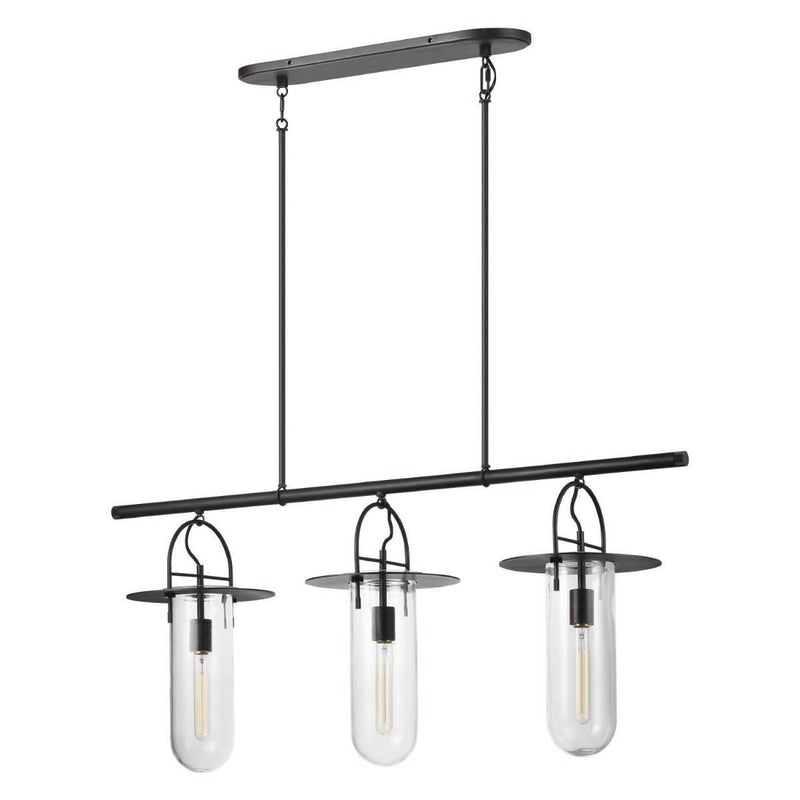 Nuance Linear Chandelier by Kelly by Kelly Wearstler, Finish: Aged Iron, Nickel Polished, ,  | Casa Di Luce Lighting