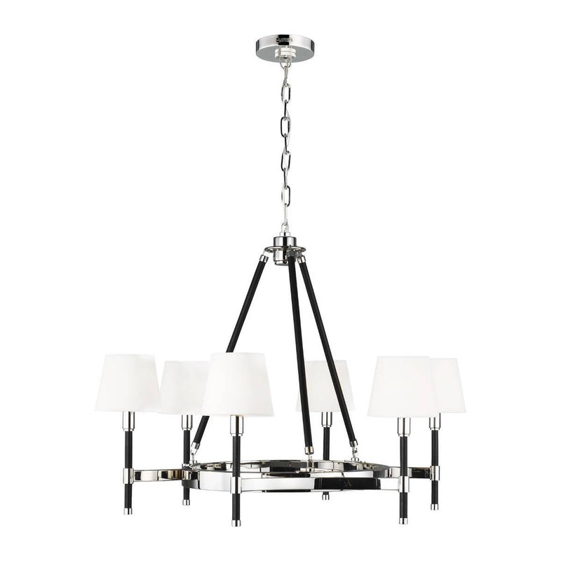 Katie Chandelier by Lauren Ralph Lauren, Finish: Polished Nickel, Number of Lights: 6,  | Casa Di Luce Lighting