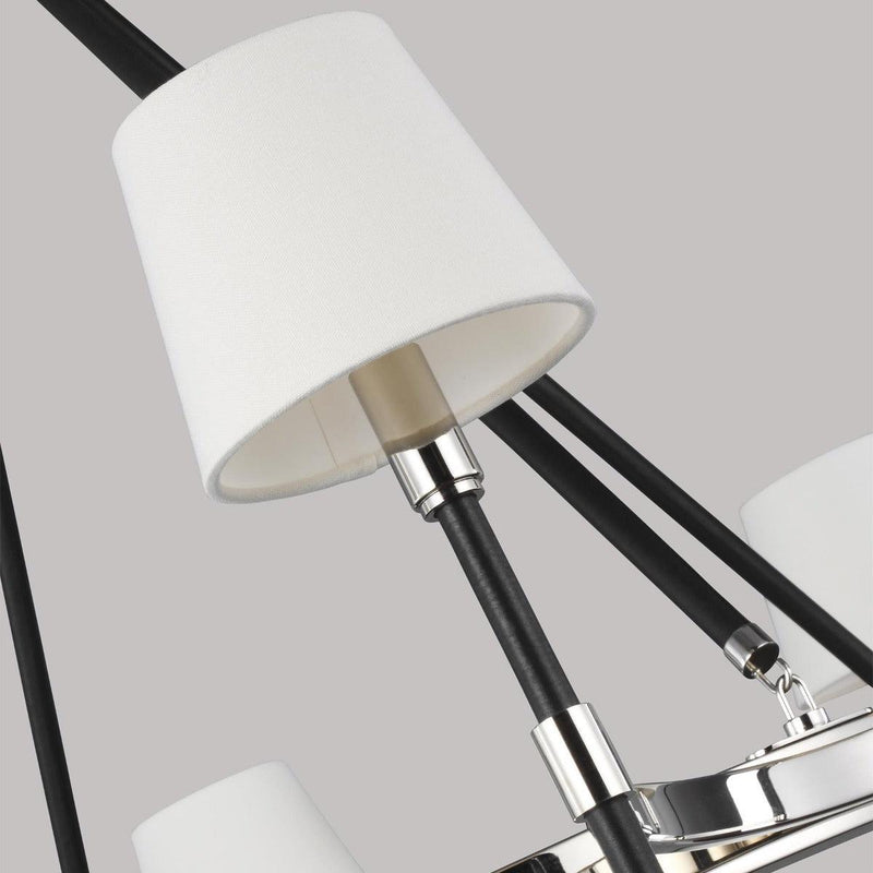 Katie Chandelier by Lauren Ralph Lauren, Finish: Polished Nickel, Time Worn Brass, Number of Lights: 6, 8,  | Casa Di Luce Lighting