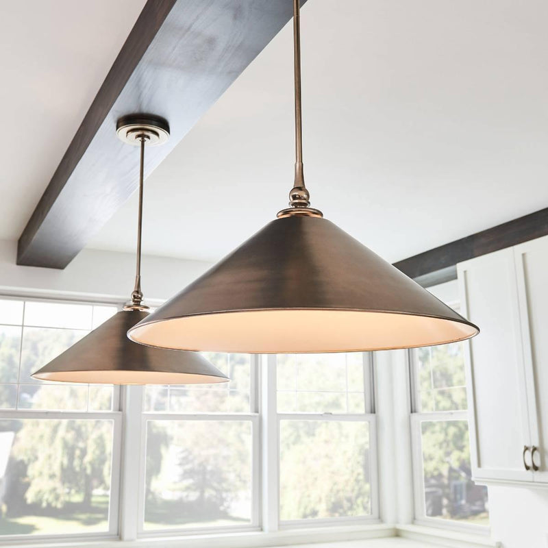 Capri Wide Pendant by TOB by Thomas O'Brien, Finish: Aged Iron, Burnished Brass, AN - Antique Nickel, ,  | Casa Di Luce Lighting