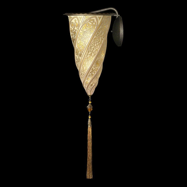 Cesendello Glass Wall Sconce by Fortuny by Venetia Studium, Color: Gold Classic-Fortuny, Silver Classic-Fortuny, Gold Mosaic-Fortuny, Red Mosaic-Fortuny, White Classic-Fortuny, ,  | Casa Di Luce Lighting