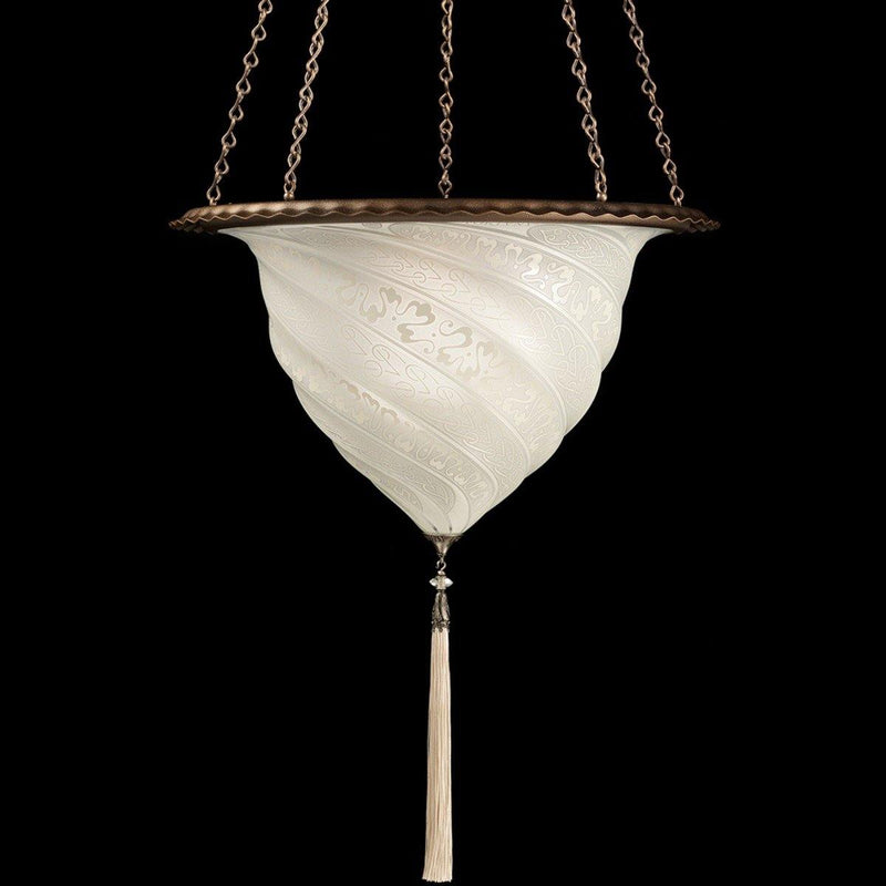 Glass Samarkanda Suspension by Fortuny by Venetia Studium, Color: White Serpentine-Fortuny, ,  | Casa Di Luce Lighting