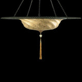 Gold Classic Scudo Saraceno with Metal Ring Suspension by Fortuny
