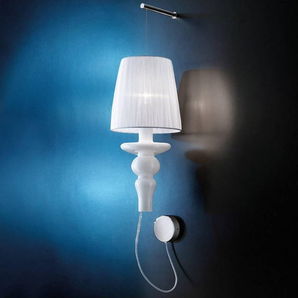 White Gadora Chic PA1 M Wall Sconce by Evi Style