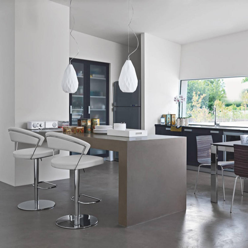 New York CB-1088-LH Adjustable Swivel Bar Stool by Calligaris by CDL (Casa Di Luce Collection), Seat Colors: Black Leather, Optic White Leather, Coffee Leather, Taupe Leather, ,  | Casa Di Luce Lighting