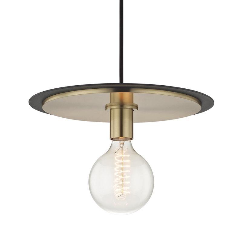 Milo Pendant by Mitzi, Color: Black, White, Finish: Brass Aged, Nickel Polished, Size: Small, Large | Casa Di Luce Lighting