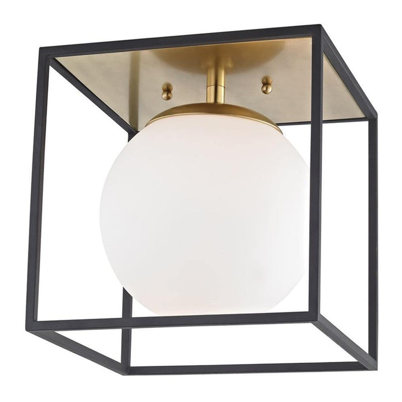 Aira Flushmount by Mitzi, Finish: Aged Brass/Black-Mitzi, Size: Small,  | Casa Di Luce Lighting
