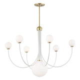 Coco Chandelier by Mitzi, Finish: Aged Brass/Soft Off White-Mitzi, Number of Lights: 7,  | Casa Di Luce Lighting