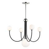 Coco Chandelier by Mitzi, Finish: Aged Brass/Soft Off White-Mitzi, Polished Nickel/Black-Mitzi, Number of Lights: 5, 7,  | Casa Di Luce Lighting
