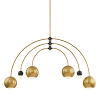Aged Brass/Black 6 Light Willow Chandelier by Mitzi