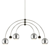 Polished Nickel/Black 6 Light Willow Chandelier by Mitzi
