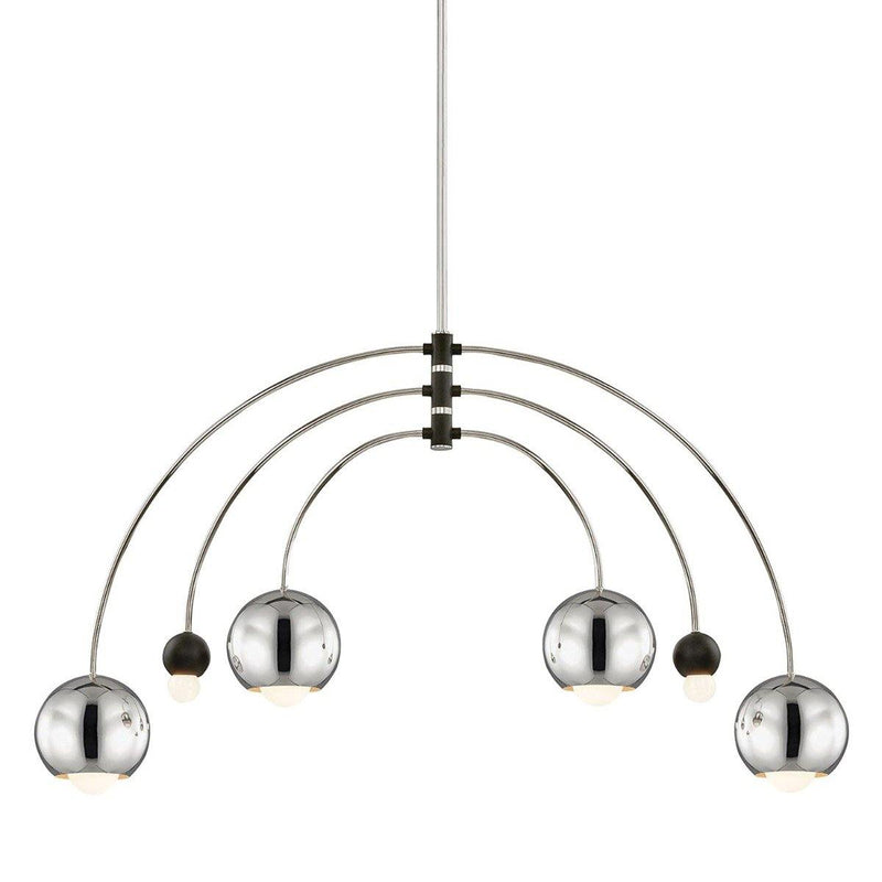 Polished Nickel/Black 6 Light Willow Chandelier by Mitzi
