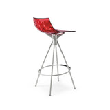 Ice CB-1049-50 Counter Stool by Calligaris by Calligaris, Seat Colors: Transparent, Transparent Smoke Grey, Transparent Red, Glossy Optic White, Frame Colors: Chromed, Satin Finished Steel, Hight: Low, Tall | Casa Di Luce Lighting