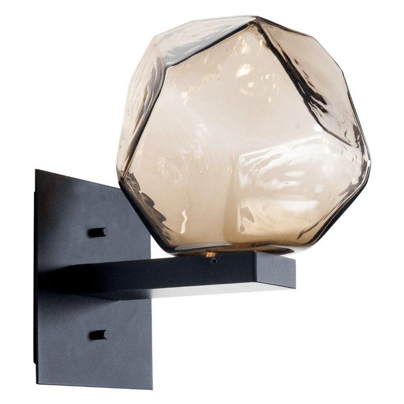 Gem Wall Sconce by Hammerton, Color: Amber, Finish: Metallic Beige Silver, Size: Small | Casa Di Luce Lighting