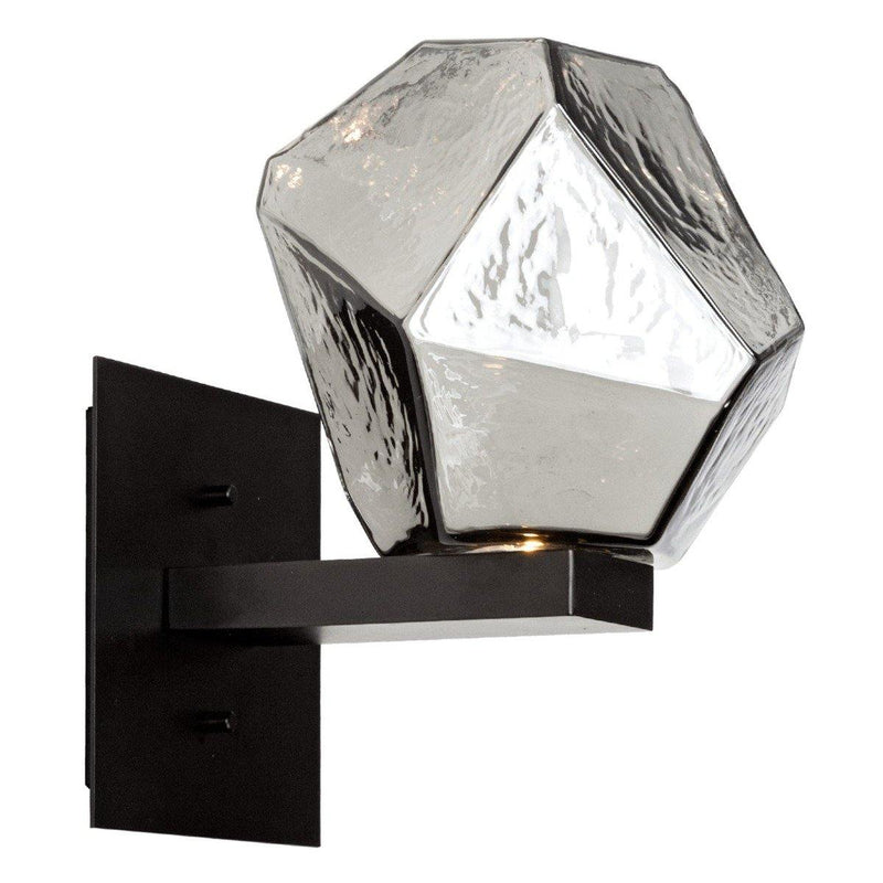 Gem Wall Sconce by Hammerton, Color: Smoke, Finish: Nickel Satin, Size: Small | Casa Di Luce Lighting