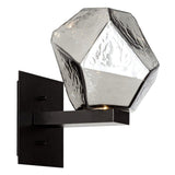 Gem Wall Sconce by Hammerton, Color: Smoke, Finish: Heritage Brass, Size: Small | Casa Di Luce Lighting