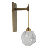 Gem Tempo Sconce by Hammerton, Color: Clear, Finish: Heritage Brass,  | Casa Di Luce Lighting