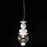 Igloo Pendant by Sylcom, Color: Milk White Clear - Sylcom, Finish: Polish Chrome,  | Casa Di Luce Lighting