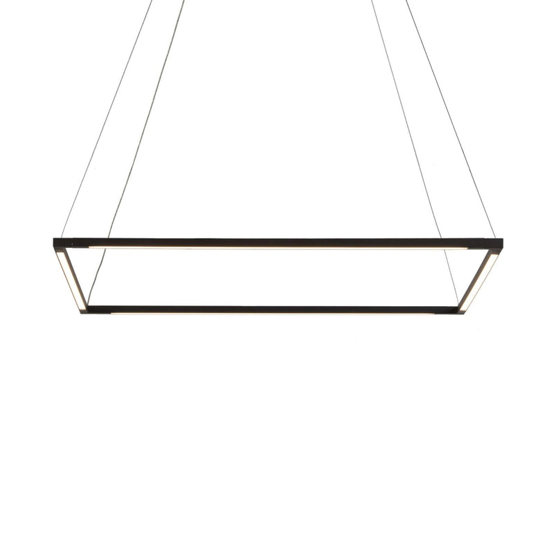 Matte Black Z-Bar Square LED Pendant by Koncept