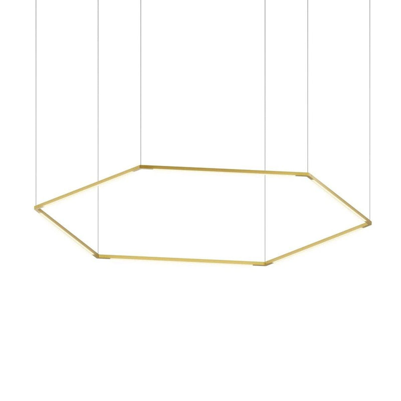 Gold Z-Bar Honeycomb LED Pendant by Koncept