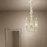 Bucintoro Chandelier by Sylcom, Color: Ivory and Gold - Sylcom, Finish: Silver, Size: Small | Casa Di Luce Lighting
