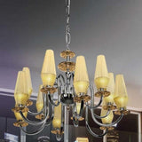 Karma 1810-L12L Chandelier by Bellart by Bellart, Finishing: Chromium Bath, Black Nickel, White Lacquered, Shades: Black, Amber, White, Turquoise, Violet,  | Casa Di Luce Lighting