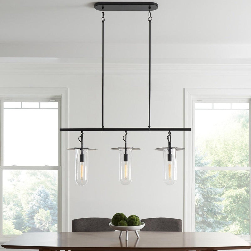 Nuance Linear Chandelier by Kelly by Kelly Wearstler, Finish: Aged Iron, Nickel Polished, ,  | Casa Di Luce Lighting
