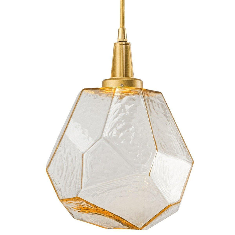 Gem Pendant Light by Hammerton, Color: Amber, Finish: Gilded Brass,  | Casa Di Luce Lighting