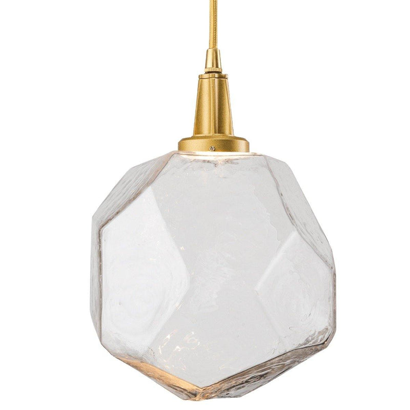 Gem Pendant Light by Hammerton, Color: Clear, Finish: Gilded Brass,  | Casa Di Luce Lighting