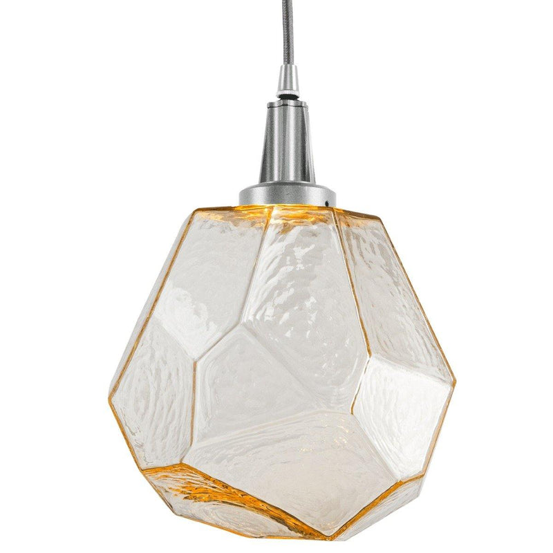 Gem Pendant Light by Hammerton, Color: Amber, Finish: Nickel Satin,  | Casa Di Luce Lighting