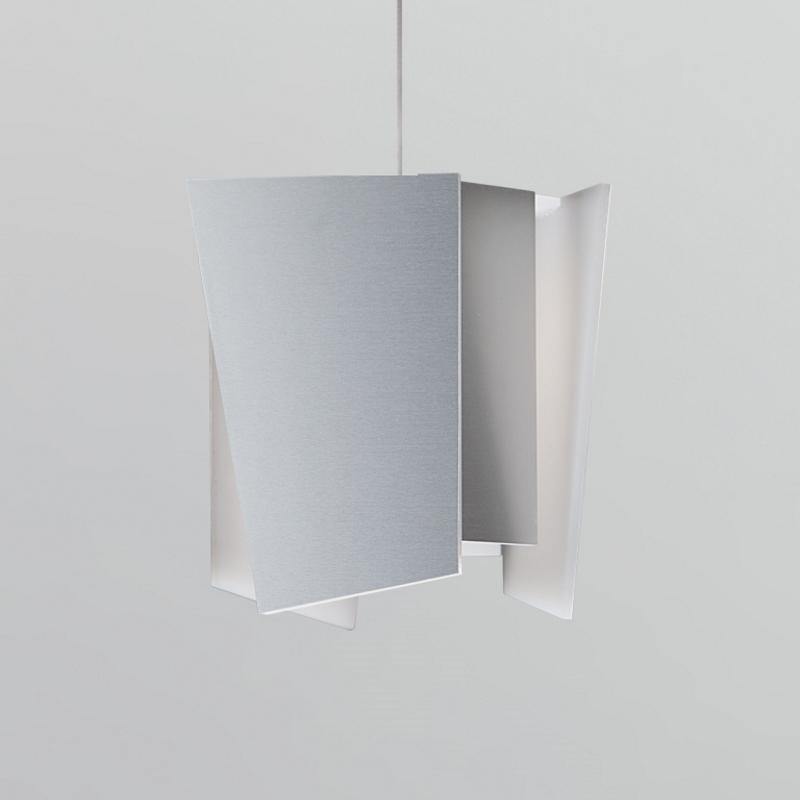 Levis LED Pendant by Cerno, Color: Brushed Aluminum-Page One, Color Temperature: 2700K, Size: Small | Casa Di Luce Lighting