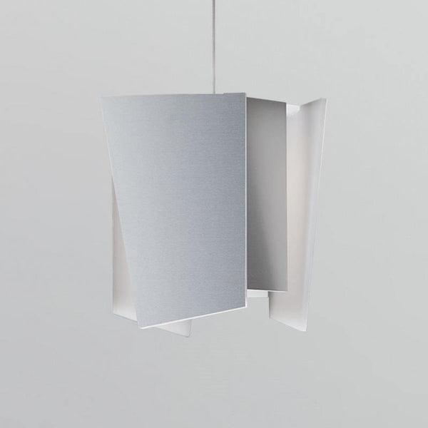 Levis LED Pendant by Cerno, Color: Frosted Polymer, Beech, Brushed Aluminum-Page One, Color Temperature: 2700K, 3500K, Size: Small, Large | Casa Di Luce Lighting