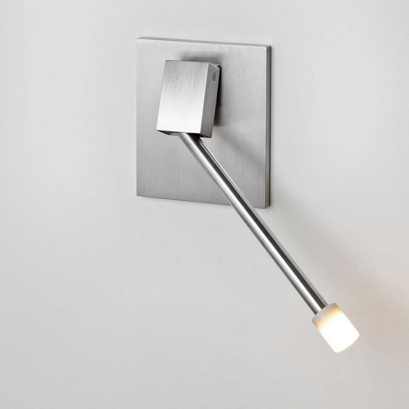 Libri LED Swing Arm Wall Sconce by Cerno, Finish: Aluminum Brushed, White, J-box Backplate: Brushed Aluminium, Walnut, White, Configuration: Right, Left | Casa Di Luce Lighting