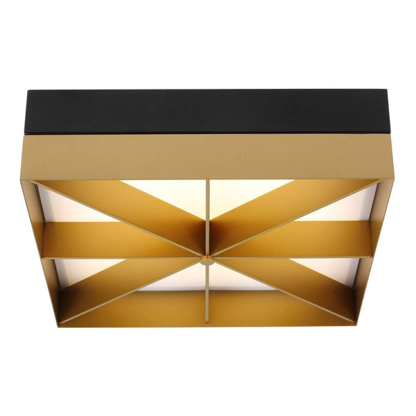 Loom 14 Square Flushmount by Tech Lighting, Finish: Black/Gold, Light Option: 120 Volt LED, 277 Volt LED,  | Casa Di Luce Lighting