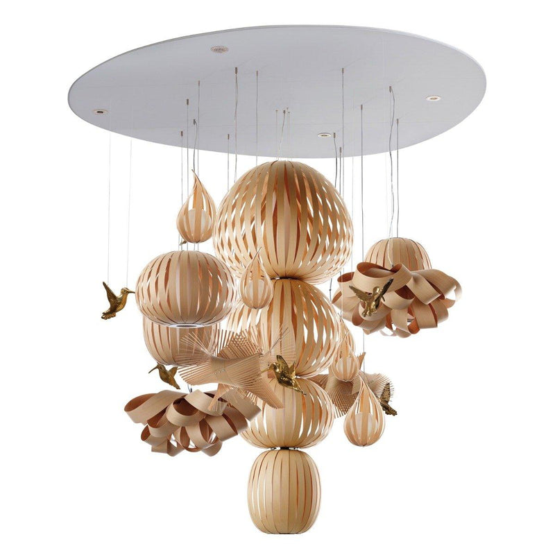 Candelabro Large Chandelier by LZF Lamps, Wood Color: Beech-LZF, ,  | Casa Di Luce Lighting
