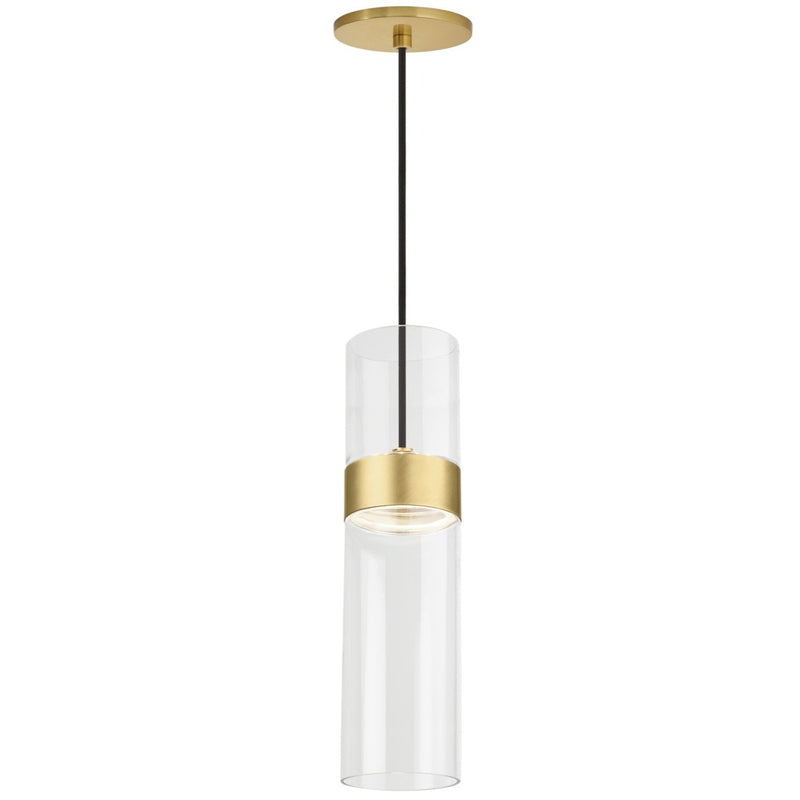 Manette Pendant By Tech Lighting, Finish: Natural Brass, Glass Color: Clear